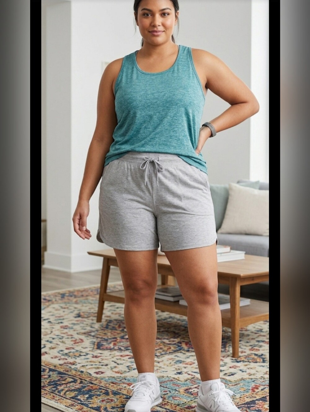 Athletic Works Women's Light Gray Athletic Shorts - Picture 1 of 3